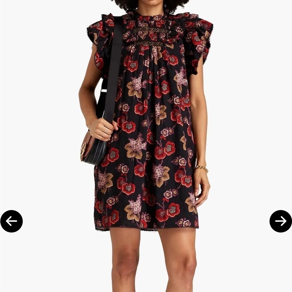 Sea New York Seersucker Flutter Sleeve Lucinda Tunic Dress Nwt Large